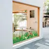 Pegatinas de Ventana de Plantas con Flores de Primavera Transfronterizas para Ventanas del Hogar, Pegatinas de Vidrio Estáticas de Flores Coloridas para Decoración de la Habitación de los Niños