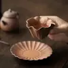 Conjunto de Xícara de Chá e Pires em Formato de Pétala de Cerâmica Rústica para Uso Doméstico, Feito de Argila de Pedra Antiga, Xícara Individual de Mestre, Xícara de Chá Pessoal