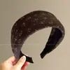 Faixa de cabeça de alta qualidade estilo coreano com aba larga, faixa de cabelo de tricô para outono e inverno, presilha para franja da testa, acessório de cabelo estilo vintage