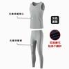Otoño e Invierno cálido cepillado Chaleco cepillado para hombre Cuello en V Ropa interior larga de punto sin costuras color liso Camiseta interior ajustada Calefacción cálida