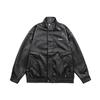 Roupas Masculinas North Boundary Marca Americana Moderna Outono 2025 Novo Jaqueta Estilo Motociclista Retrô Jaqueta Masculina com Gola Alta em Couro PU