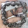 S999 Plata de Ley 990 Pulsera de Plata Esterlina Retro Pulsera Mantra de Seis Caracteres Pulsera de Moda Accesorios DIY Tejido