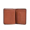 Billetera retro europea y americana de cuero genuino 1170, monedero, venta al por mayor de fábrica, estilo corto, múltiples ranuras para tarjetas, tarjetero, clip para dinero, cuero de cera de aceite