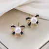 Exquisitos Pendientes de Perlas de Agua Dulce con Lazos para Mujer, Pendientes Versátiles de Moda Estilo Ins con Aguja de Plata S925 y Chapado en Cobre