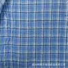 Tela de crepé ligero teñida en hilo azul de primavera-verano en stock para ropa de mujer y niño, camisas, vestidos, tela a cuadros