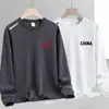 Moletom masculino de outono e inverno, solto e grosso, sem zíper, gola redonda, camiseta de manga comprida, tamanho grande, moderno e versátil