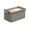 Caja de Almacenamiento para Ropa de Otoño e Invierno con Patrón de Espiga y Tapa para Armario Caja de Almacenamiento Doméstica Plegable Caja de Organización Cesta de Almacenamiento en Capas