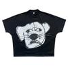 Camiseta de Hombre Blutosatire-Billdog Algodón Puro Oversize Estampado Personalizado Manga Corta Cuello Redondo Largo