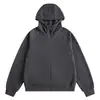 Sudadera con capucha y cremallera de punto gofre con mangas raglán, bolsillos curvos en ambos lados, dobladillo acanalado, sudadera casual holgada para hombre