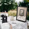 Placa Quadrada de Madeira para Assinaturas de Casamento Transfronteiriça Coração de Madeira Criativo para Bênçãos de Casamento Decoração de Casamento em Forma de Coração Livro de Mensagens para Convidados