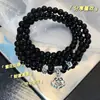 Novo Bracelete de Flores de Montanha Fantasma Pretas Estilo Chinês para Mulheres Novo Bracelete de Obsidiana Estilo Chinês Bracelete