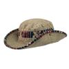 [Para você] Design de nicho Estilo étnico Spice Girl Cowboy Chapéu Verão Montanhismo ao ar livre Chapéu Guarda-sol Bacia Chapéu Maré