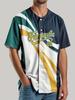 Verano 2025 Amazon Nuevo Casual Moderno Deportivo para Hombre Camiseta de Contraste con Letras Estampado 3D Cuello Redondo Béisbol