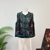 Novo Colete Retrô Outono Estilo Nacional Chinês 2026 Outono Novo Colete Cardigan Gola Redonda Solto Versátil Feminino