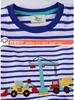 Nueva Camiseta de Manga Corta de Verano para Niños, Estilo Europeo y Americano, Cuello Redondo, Diseño de Excavadora Bordado, Top de Punto para Niños