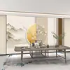 Papel tapiz de paisaje estilo antiguo chino estilo clásico chino flor y pájaro sala de estar pared de fondo de TV tela estudio sala de té papel tapiz