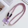 Cordón cruzado para teléfono móvil, cadena para colgar con diseño de dibujos animados tejido a la moda, con clip, funda para teléfono móvil fuerte y duradera, cordón anti-pérdida