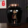 Jingdezhen Cerâmica Artesanal Pote de Vinho Pote para Infusão e Armazenamento de Vinho 10/ 50.0/100kg Polímero Tampa Privada Garrafa de Vinho