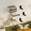 Nuevo Gancho de Pared de Metal Sin Taladro Estante de Almacenamiento de Libros Invisible Estante de Almacenamiento de Libros Multifuncional para el Hogar