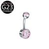 Nuevo Modelo Transfronterizo G23 Aleación de Titanio Rosca Interna Piercing de Ombligo Estilo Cilíndrico con Incrustación de Circonita F136 Joyería para Piercing Anillo de Ombligo
