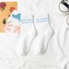 Meias meias de cano médio femininas outono e inverno estilo coreano estilo acadêmico duas listras esportivas ins da moda finas meias empilhadas meias de outono