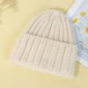 Chapéu de Lã Angorá Listrado de Pelo de Coelho Quente de Inverno e Outono Novo para Mulheres, Cor Doce, Sem PomPom