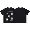 ERD Melancolia Rica Segunda Geração Estilo Americano High Street Estampa de Figura Verão Retrô Camiseta Casual Solta de Manga Curta Masculina e Feminina