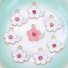 Accesorios DIY Frescos y Sencillos Colgante de Alas de Flor de Cerezo Joyería de Aleación con Goteo de Aceite Collar Pulsera Pendientes Cuentas Venta al por mayor
