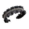 B096-1 nueva diadema de lujo ligero estilo coreano moda hojas con volantes diadema de pedrería negro diamante completo con dientes para presionar el cabello