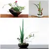 Jianshan arreglo floral Cerámica maceta base anticuada entrada base maceta porcelana maceta enseñanza Zen estilo chino