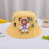 Sombrero de Pescador para Niños Sombrero de Sol de Verano para Bebé Protección Solar Dibujos Animados Lindo Malla Fina Transpirable Sombrero Cubo para Niños y Niñas