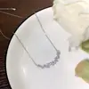 Collar de sonrisa estilo Wisteria Zhao Yingzi para mujer, diseño de nicho de Ins, cadena para clavícula con colgante de circón de lujo ligero
