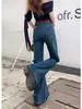 Jeans acampanados de cintura alta para mujer, talla grande, pantalones de pierna ancha, corte holgado, adelgazantes, adecuados para personas altas, pantalones de campana no ajustados