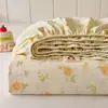 Sábana bajera de gasa de doble capa, pieza única, para uso doméstico, ropa de cama, protector de colchón, adecuado para dormitorios estudiantiles, tamaño individual, sábana y colcha antideslizantes