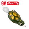 Rana negra Lei Qiang de 4,5 cm/7,5 g, suave, con modificación biónica, flotante, con ruido y lentejuelas, para tortugas.