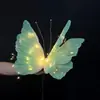 Organza Imitação de Seda Borboleta Rede de Seda Adereços Luminosos com Luzes Xiaomi para Decoração de Vitrine de Shopping