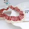 Falda de Muñeca con Volantes de Encaje Patchwork Cuadros de 3 cm de Ancho Adorno para Ropa Bolsas de Cubo de Encaje Navideñas Accesorios de Vestir Decoración