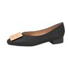 3026-2 Zapatos de Mujer Planos de Tacón Bajo para Viajar en Todas las Estaciones 2026 Modelo Nuevo Piel Genuina Tacón Grueso en Forma de V Suela Suave Boca Baja Zapatos de Trabajo