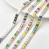 Cadena de circón rectangular de color mezclado de fábrica cadena de taladro de garra densa ojo de caballo/ovalada accesorios para joyería de ropa DIY collares