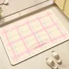 Direto do fabricante, tapete de banheiro estilo simples e fresco, absorvente de água, secagem rápida, tapete de chão de terra de diatomáceas antiderrapante