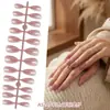 Manicura de Color Sólido Largo Uñas Portátiles Manicura de Gama Alta Uñas Postizas Forma de Almendra Brillantes Uñas Removibles Producto Terminado