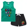 Colete de verão infantil 2023 calça curta camisa básica casual coreana absorvente de suor doce regata infantil
