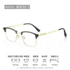 Montura de gafas pequeña de medio aro de titanio puro estilo business casual para hombre, gama alta M8701, adecuada para alto grado de miopía