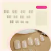 Unhas Vestíveis Estilo Simples Transfronteiriças Europeias e Americanas Quadradas Curtas Cor Nude Pura Manicure Adesivos 24 Peças Removíveis Produtos Acabados Atacado