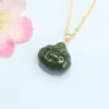 Pingente Buda da Água Clara em Prata S925 com Jade Natural Hetian Transmissão ao Vivo Templo Atacado S5061802A