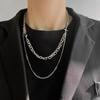 Colar de camada dupla com costura de estrela cruzada masculino e feminino hip hop ins acessórios simples tendência legal nicho design corrente de clavícula versátil