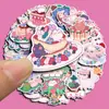 Adesivos de padrão de bolo rosa com tulipas e coelhos 60 adesivos para diário de bordo adesivos para celular - Atacado Amazon transfronteiriço