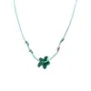 Collar de Nudo de Cuerda de Cera con Forma de Pétalo de Flor de Vidrio Hueco Dulce Estilo Nuevo Coreano y Japonés para Mujeres, Cadena de Clavícula de Acero de Titanio Fresco Estilo Bosque