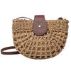 Bolso de Paja Tejida de Verano 2021 Diseño Nicho Bolso de Mujer Elegante Bolso Cruzado Versátil Bolso Tejido de Hombro Bolso Redondo a la Moda