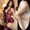 Body Sexy de Renda com Costas Abertas e Cadarço Abertura na Virilha Conjunto de Uniforme e Pijama Feminino Dropshipping